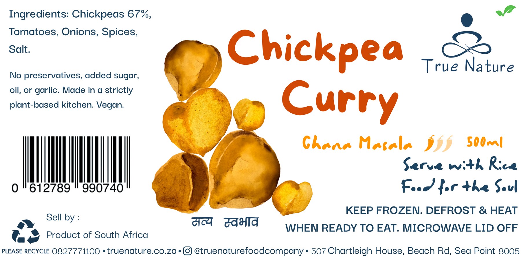 Chana Masala label